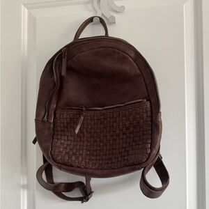 Vilenca Leather Woven Backpack